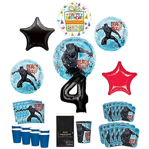 Black Panther Party Supplies 8 Guests 4th Birthday Balloon Bouquet Decorations Black Panther Party Supplies 8 Guests 4th Birthday Balloon Bouquet Decorations